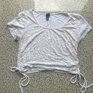 Women's White Ruched Top